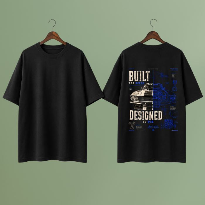 Built For Speed Designed  Graphic T-Shirt -Premium Cotton Oversized Tee