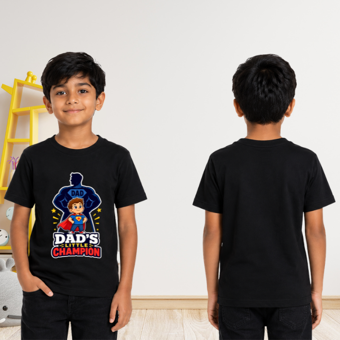 Dad’s Little Champion Kids Premium Cotton Graphic T-Shirt