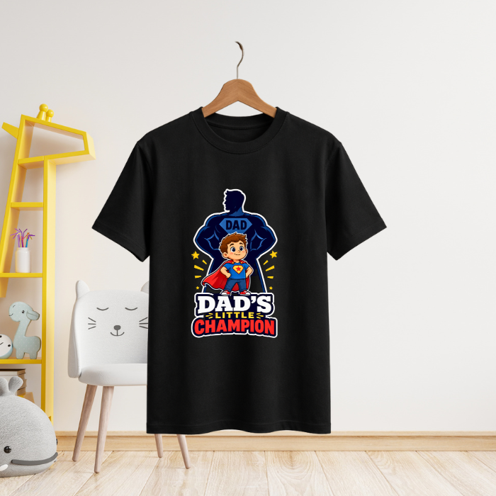 Dad’s Little Champion Kids Premium Cotton Graphic T-Shirt