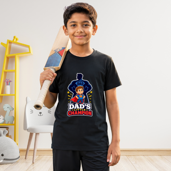 Dad’s Little Champion Kids Premium Cotton Graphic T-Shirt