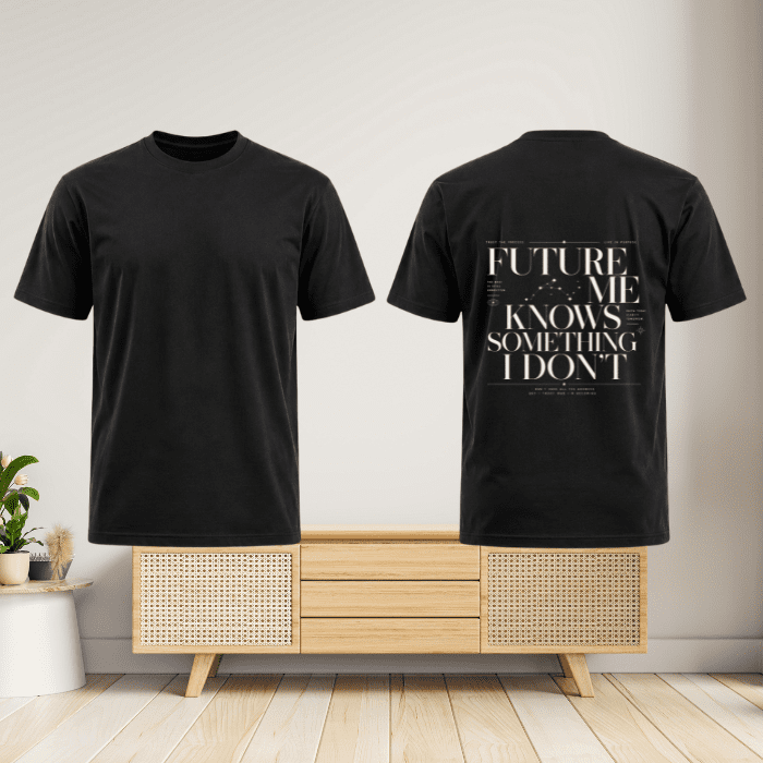 Future Me Knows Something - Oversized Cotton Graphic T-Shirt