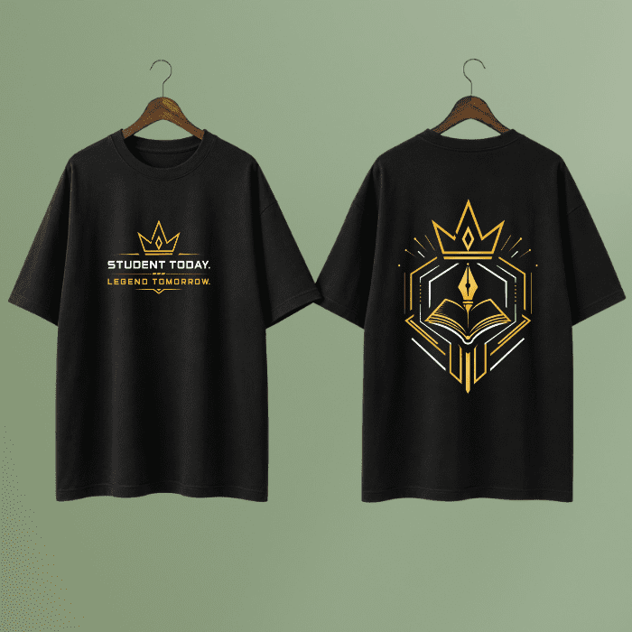 Student Today, Legend Tomorrow Oversized Graphic T-Shirt – Premium Cotton