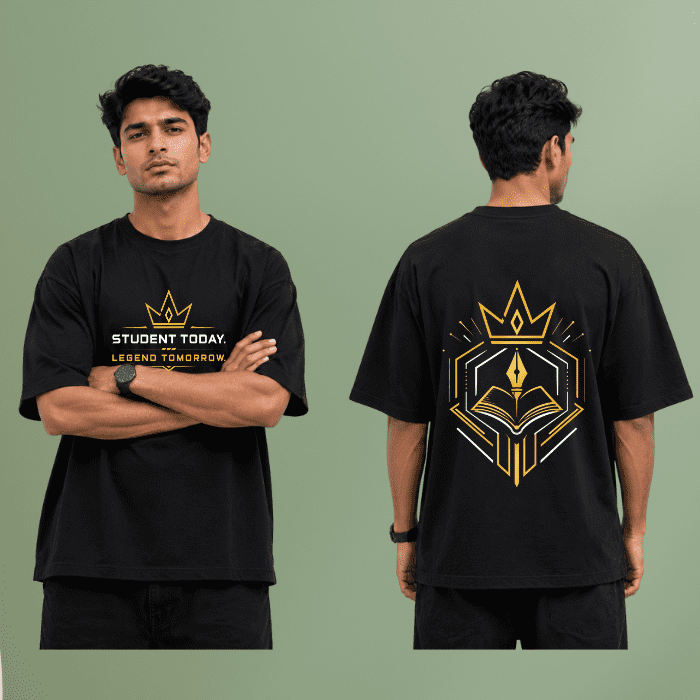 Student Today, Legend Tomorrow Oversized Graphic T-Shirt – Premium Cotton