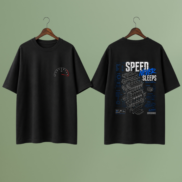 Speed Never Sleeps Graphic T-Shirt – Premium Cotton Oversized  Tee