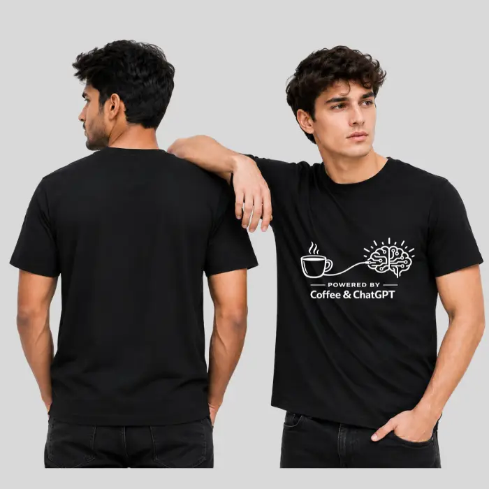 Coffee & ChatGPT Graphic T-Shirt – Premium Cotton