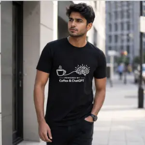 Coffee & ChatGPT Graphic T-Shirt – Premium Cotton