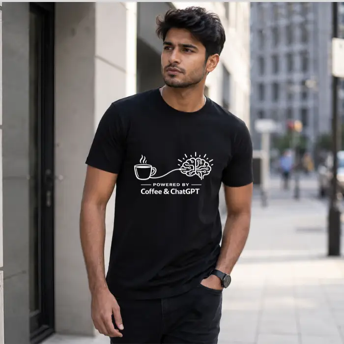 Coffee & ChatGPT Graphic T-Shirt – Premium Cotton